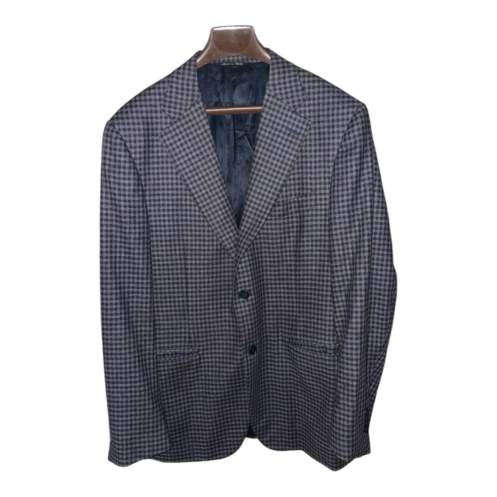 CANALI  Harry Rosen L 15280 100% Wool Check Sports Jacket Size 54 R From Italy